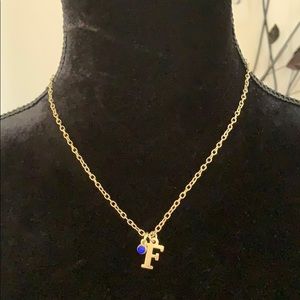 NWT Dainty Gold Letter F Initial Necklace
